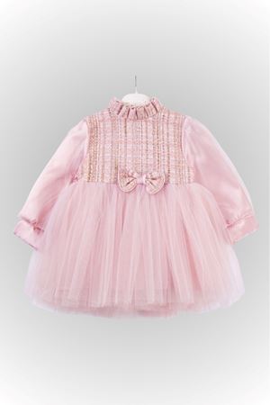 KİDS GARDEN 5602-FİYONKLU TÜLLÜ ELBİSE 6/18AY