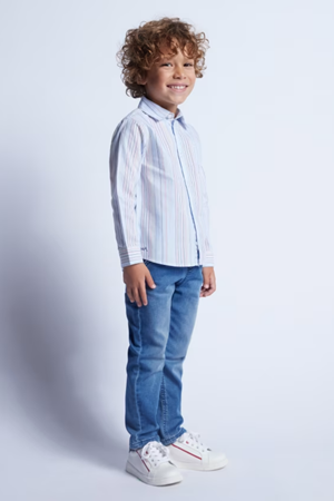 MAYORAL 3123-31 MAVİ GÖMLEK-ÇİZGİLİ OXFORD