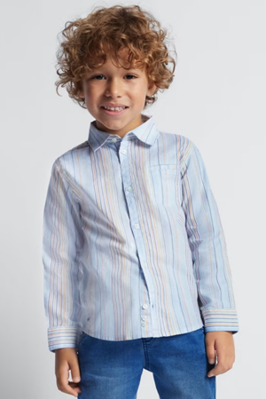 MAYORAL 3123-31 MAVİ GÖMLEK-ÇİZGİLİ OXFORD
