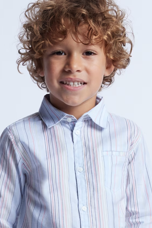 MAYORAL 3123-31 MAVİ GÖMLEK-ÇİZGİLİ OXFORD