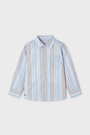 MAYORAL 3123-31 MAVİ GÖMLEK-ÇİZGİLİ OXFORD