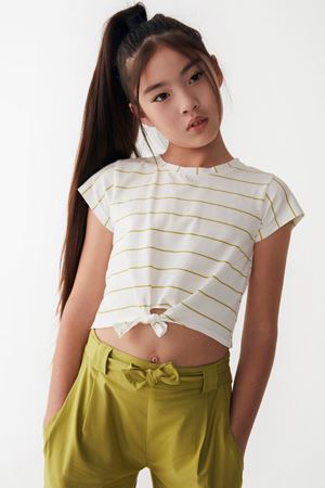 NK KIDS 36348 MARİGOLD T-SHIRT 8/14 Ekru-Yeşil