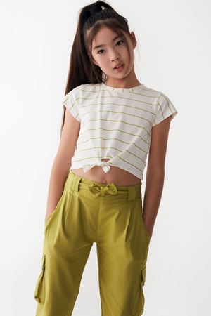 NK KIDS 36348 MARİGOLD T-SHIRT 8/14 Ekru-Yeşil