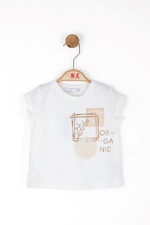 NK KIDS 36608 ORGANIC T-SHIRT 1/4 Ekru-Kahve