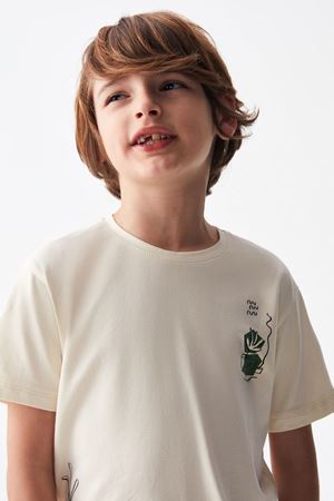 NK KIDS 46506 PALM T-SHIRT 4/8 Krem