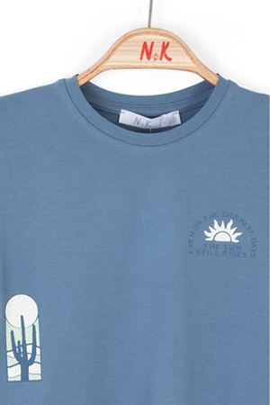 NK KIDS 46610 MEXICO T-SHIRT 1/4 İndigo