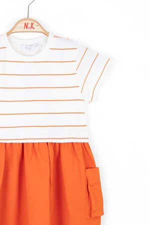 NK KIDS 76504 BONİBON ELBİSE 4/8 Ekru-Oranj
