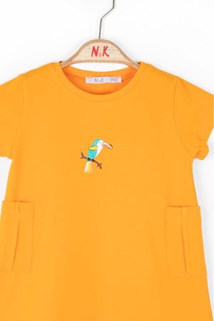NK KIDS 76602 PARROT ELBİSE 1/4 Turuncu