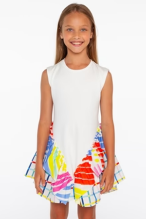 Sheshe DSL0268 - Kareli Fırfır Elbise