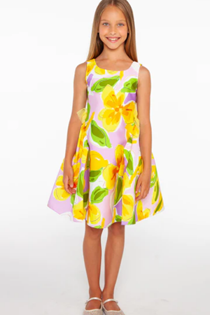 Sheshe DSL0290 - Sarı Çiçekli Elbise