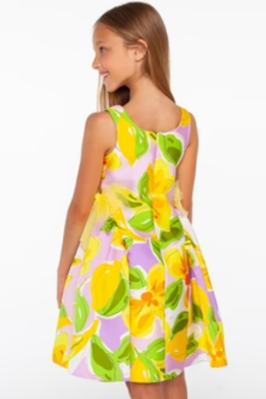 Sheshe DSL0290 - Sarı Çiçekli Elbise