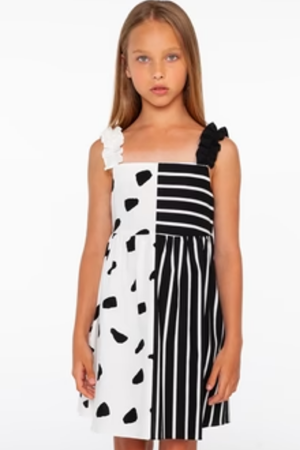 Sheshe Color Block Black Elbise-DSL0294-1