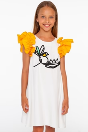 SheShe DSL0297 - Kuş Desenli Elbise