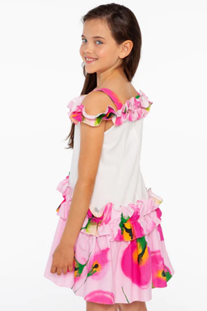 Sheshe DSL0312-Çiçekli Pamuk Elbise