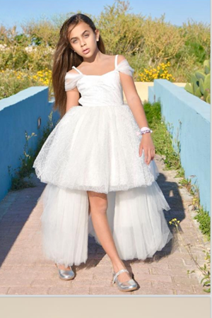 CHATON D'OR 5495 KREM KUYRUKLU ELBİSE 4/8