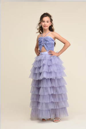 CHATON D'OR 5551 LİLA 7/15 YAŞ ELBİSE