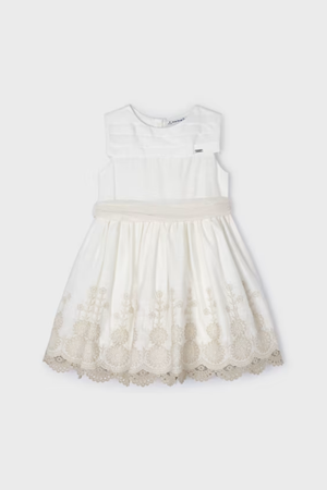 MAYORAL 3917 EKRU ELBİSE NAKISLI 