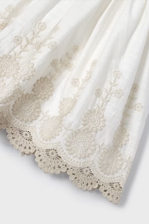 MAYORAL 3917 EKRU ELBİSE NAKISLI 