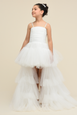 KIDS GARDEN 5509 ÇOCUK ELBİSE KUYRUKLU