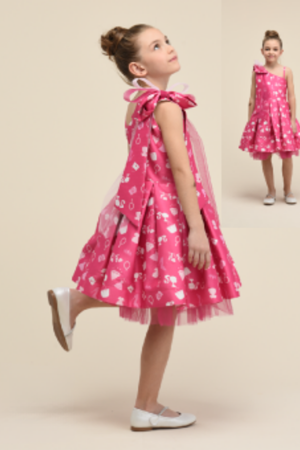 KIDS GARDEN 5536 ÇOCUK ELBİSE TEK OMUZ BARBİE