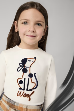 MAYORAL TISORT-UZUN KOL 4068-45 KREM-SIYAH