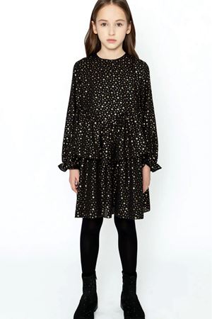 Kids Garden Yıldız Baskılı Şifon Elbise