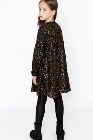 Kids Garden Yıldız Baskılı Şifon Elbise