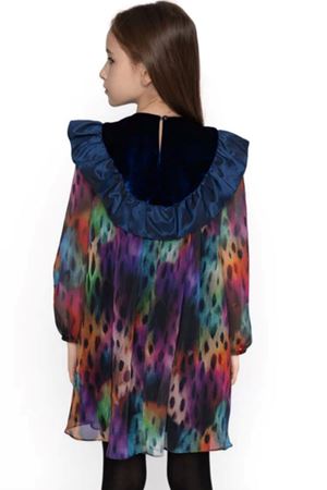 Kids Garden Lacivert Fırfır Şifon Elbise DSL0351