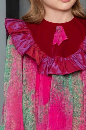 Kids Garden Fuşya Fırfır Şifon Elbise DSL0352