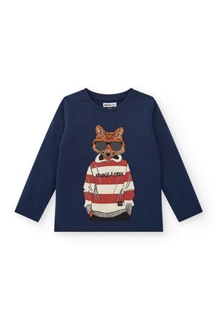 TUCTUC NATHKIDS erkek çocuk mavi tilki desenli tişört