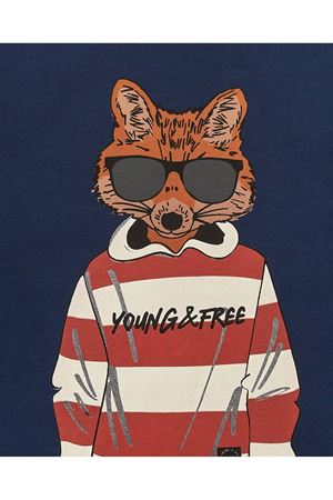 TUCTUC NATHKIDS erkek çocuk mavi tilki desenli tişört