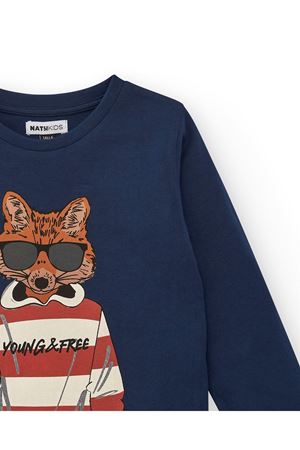 TUCTUC NATHKIDS erkek çocuk mavi tilki desenli tişört