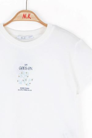 NK Kids 38511 JOY T-SHIRT EKRU/MAVİ 4/8
