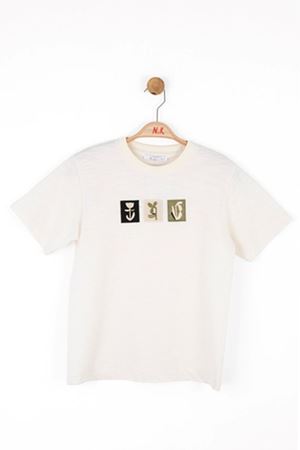 NK Kids 48321 NAKIŞLI T-SHIRT KREM 8/14