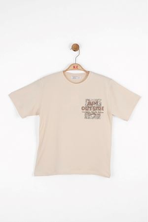 NK Kids 46351 HARİTA TSHIRT KREM 8/14