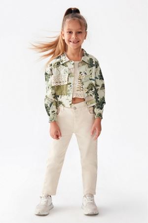 NK Kids 54713 BELİ BÜZGÜLÜ PANTOLON BEYAZ 4/8