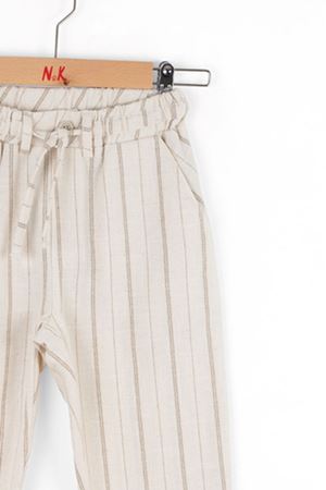 NK Kids 68508 ÇİZGİLİ PANTOLON 4/8 KREM-KAHVE