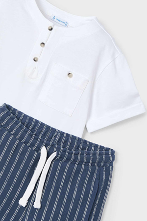 MAYORAL 03603-82 LACİVERT SET ÇİZGİLİ ŞORT  