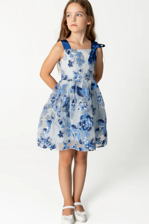 SheShe DSL0444 Mavi Jakar Elbise