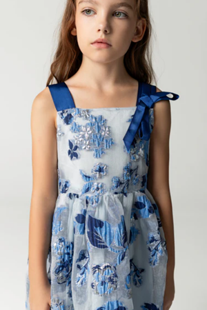 SheShe DSL0444 Mavi Jakar Elbise