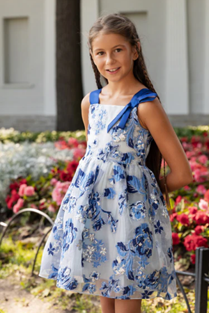 SheShe DSL0444 Mavi Jakar Elbise