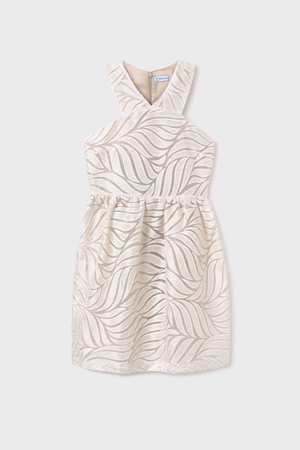 MAYORAL 06976-53 KREM Elbise Devore 