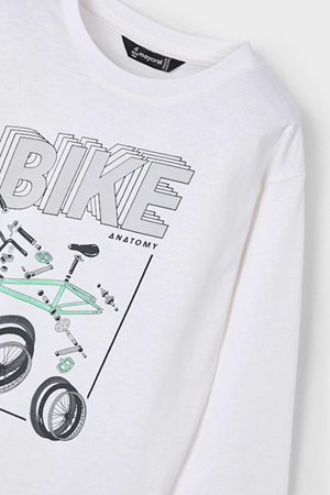 MAYORAL 03051-25 BEYAZ TISORT UZUN KOL 