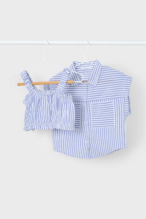 MAYORAL 03185 ÜST BLUZ-2 LI  ÇİZGİLİ KIZ 