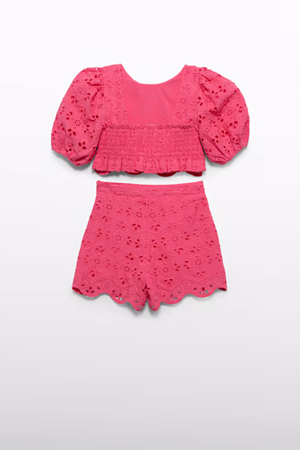 MAYORAL Abel&Lula 05231-4 TAKIM BERMUDA İŞLEMELİ Pembe 