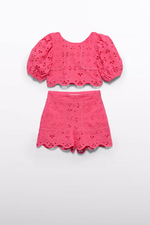 MAYORAL Abel&Lula 05231-4 TAKIM BERMUDA İŞLEMELİ Pembe 