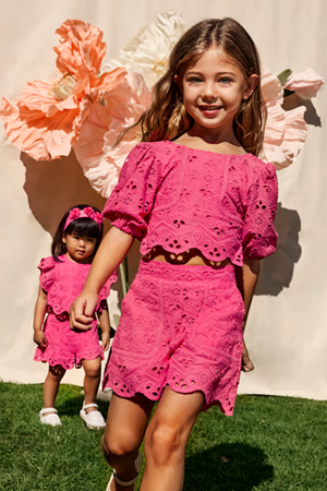 MAYORAL Abel&Lula 05231-4 TAKIM BERMUDA İŞLEMELİ Pembe 