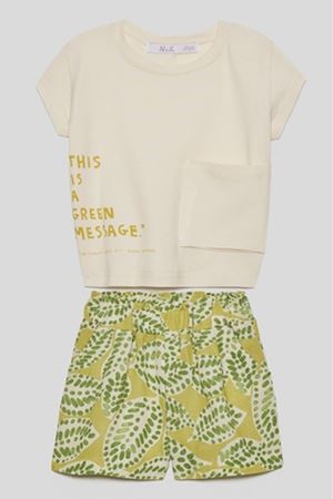 NK 38608 MESSAGE T-SHIRT 1/4 KREM