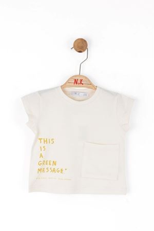 NK 38608 MESSAGE T-SHIRT 1/4 KREM