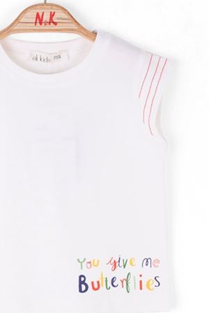 NK 38637 COLOURFUL T-SHIRT 1/4 EKRU